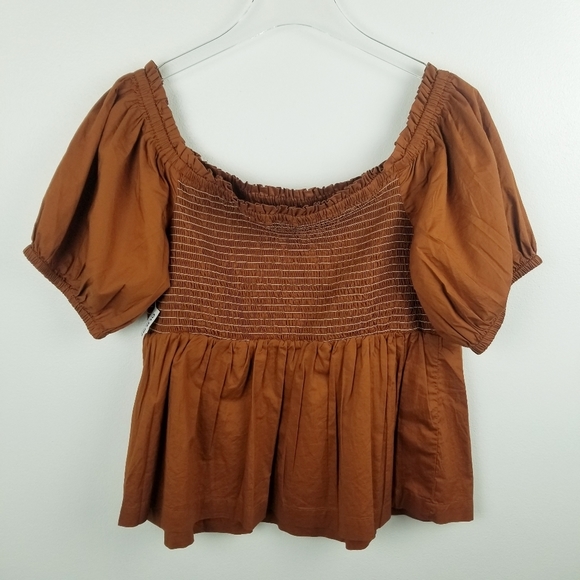 🍁Old Navy #418410 Off-The-Shoulder Smocked Babydoll Swing Blouse NWT size XL - Picture 3 of 7